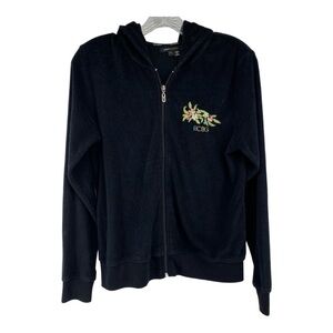 BCBGMaxazria Sz Large‎ Black Peacock Track Jacket